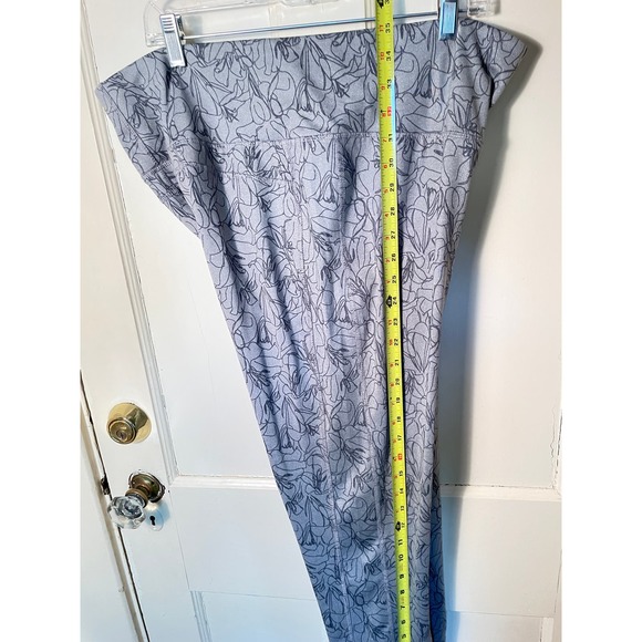 Crane Yoga Pants Leggings XL Gray w Floral Design - Picture 5 of 5
